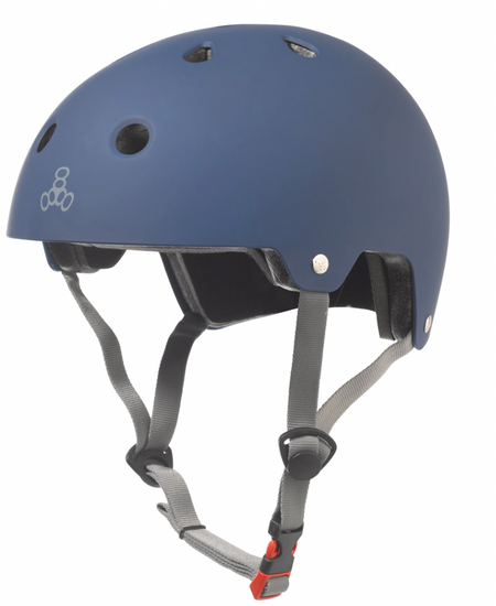 Triple 8 SS Helmet Black Rubber w Red Liner
